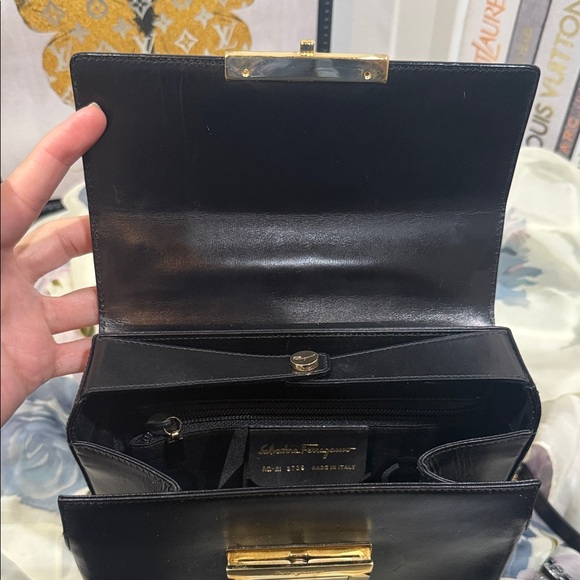 Salvatore Ferragamo Calfskin Gancini Top Handle Bag - Picture 10 of 14